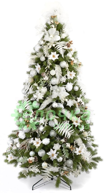 Авторский набор декора на елку White Poinsettia